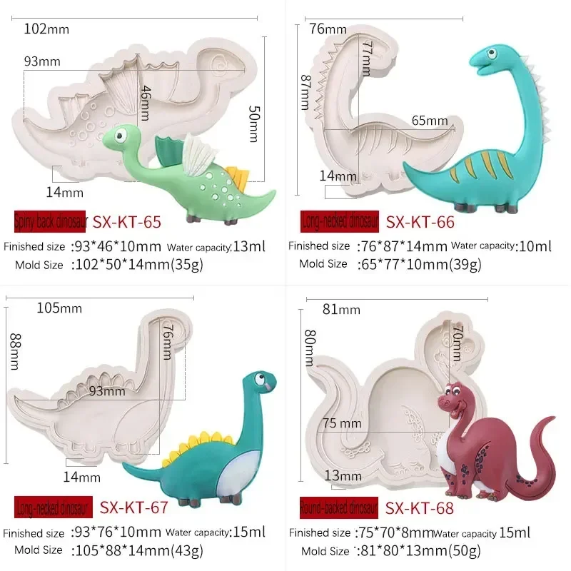 Dinosaurs Silicone Mold Candy Chocolate Cake Decorating Baking Accessories and Tools DIY Creative Baking Moudels Kitchen Tool