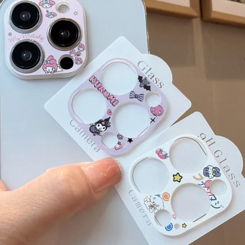 

Sanrio Cartoon Hello Kitty Kuromi Camera Protector Lens Film For IPhone 17 16 15 14 Pro Max Plus HD Protective Glass Full Cover