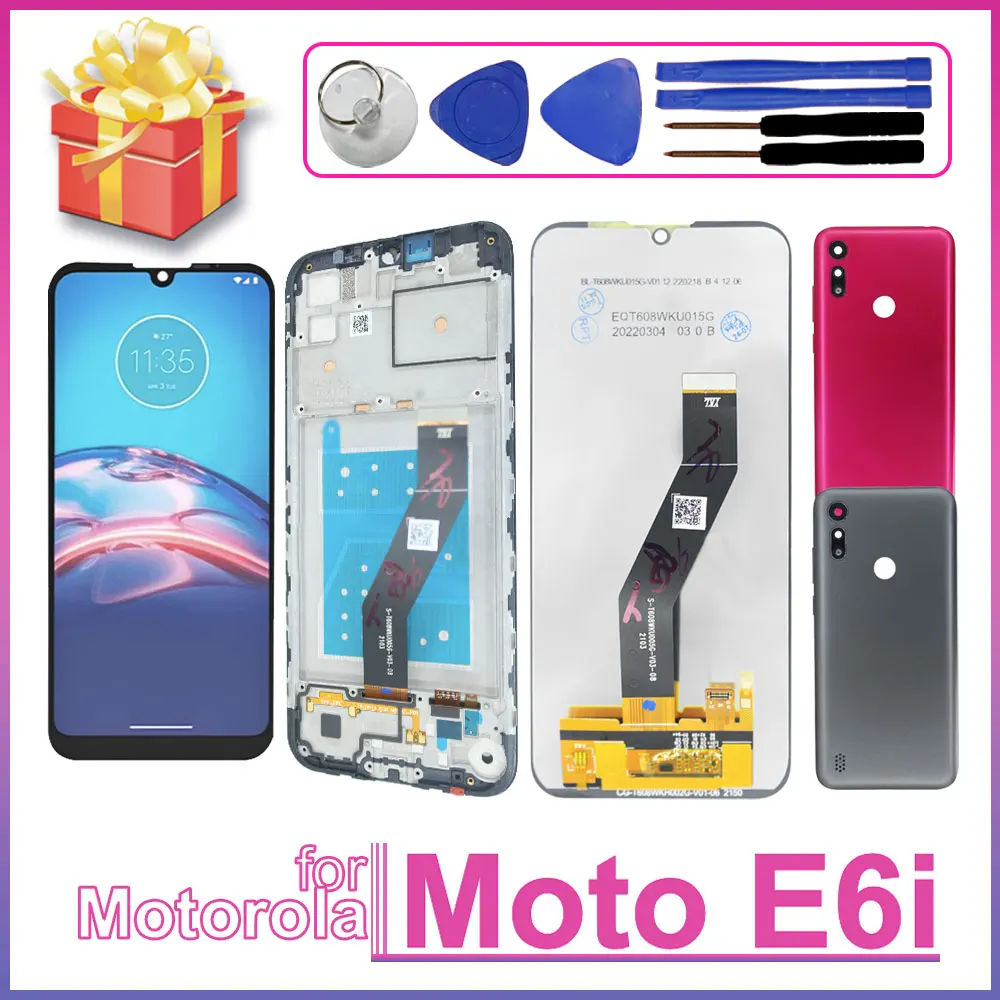 Pantalla LCD de 6.1'' para Motorola Moto E6i, Pantalla Táctil Digitalizadora con Marco para Moto E6i XT2053