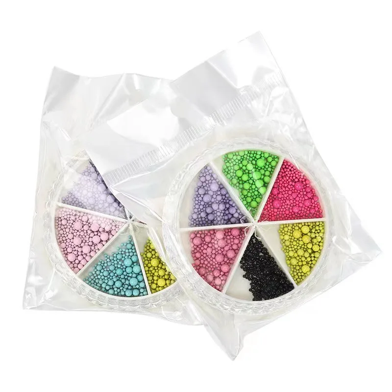 1 Box Candy Colors Nail Art Beads Mixed Sizes Macaron Caviar Beads 3D Steel Ball for Nail Designs Decorations Accessories