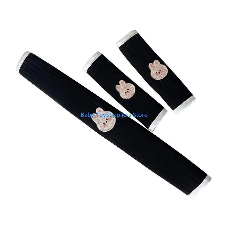 وسادة حزام عربة الأطفال R1WF أنيقة وعملية مع غطاء حماية لمسند الذراع الأمامي على شكل حيوان ومقود سهل التركيب