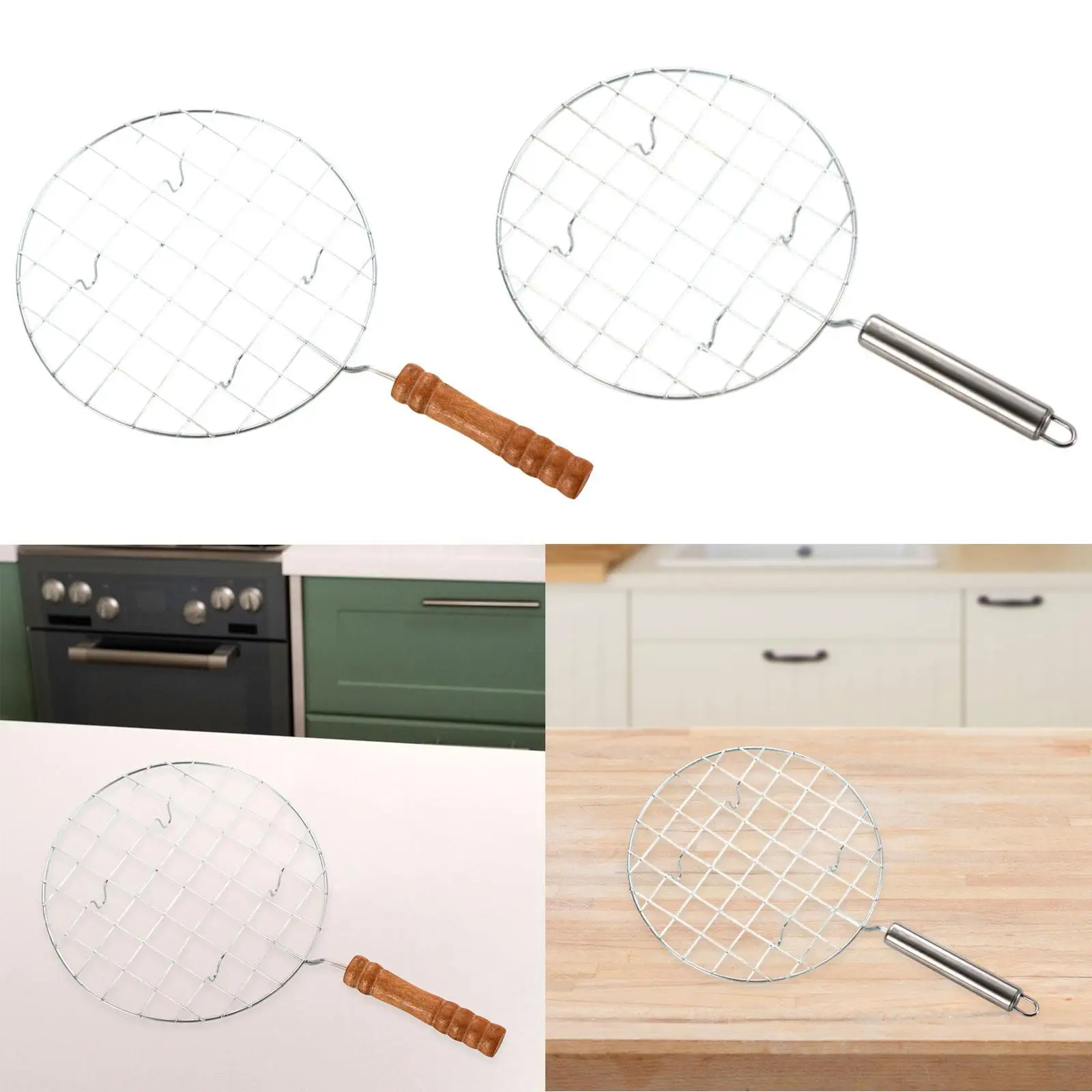 Stainless Steel Round Barbecue Grill Mesh Roasting Grid Lightweight Grill Gear for Patio and Travel