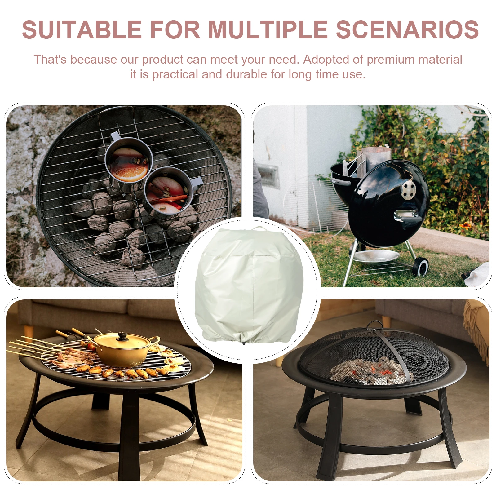 

Grill 210D Oxford Cloth Waterproof BBQ Cover Durable Anti UV Heat Dissipation Compact Foldable Outdoor Garden Barbecue Stove