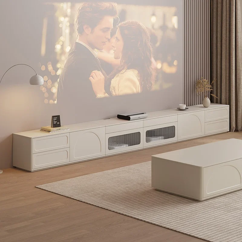 Anjiang, French Cream Wind Combination Laser Projector TV Cabinet