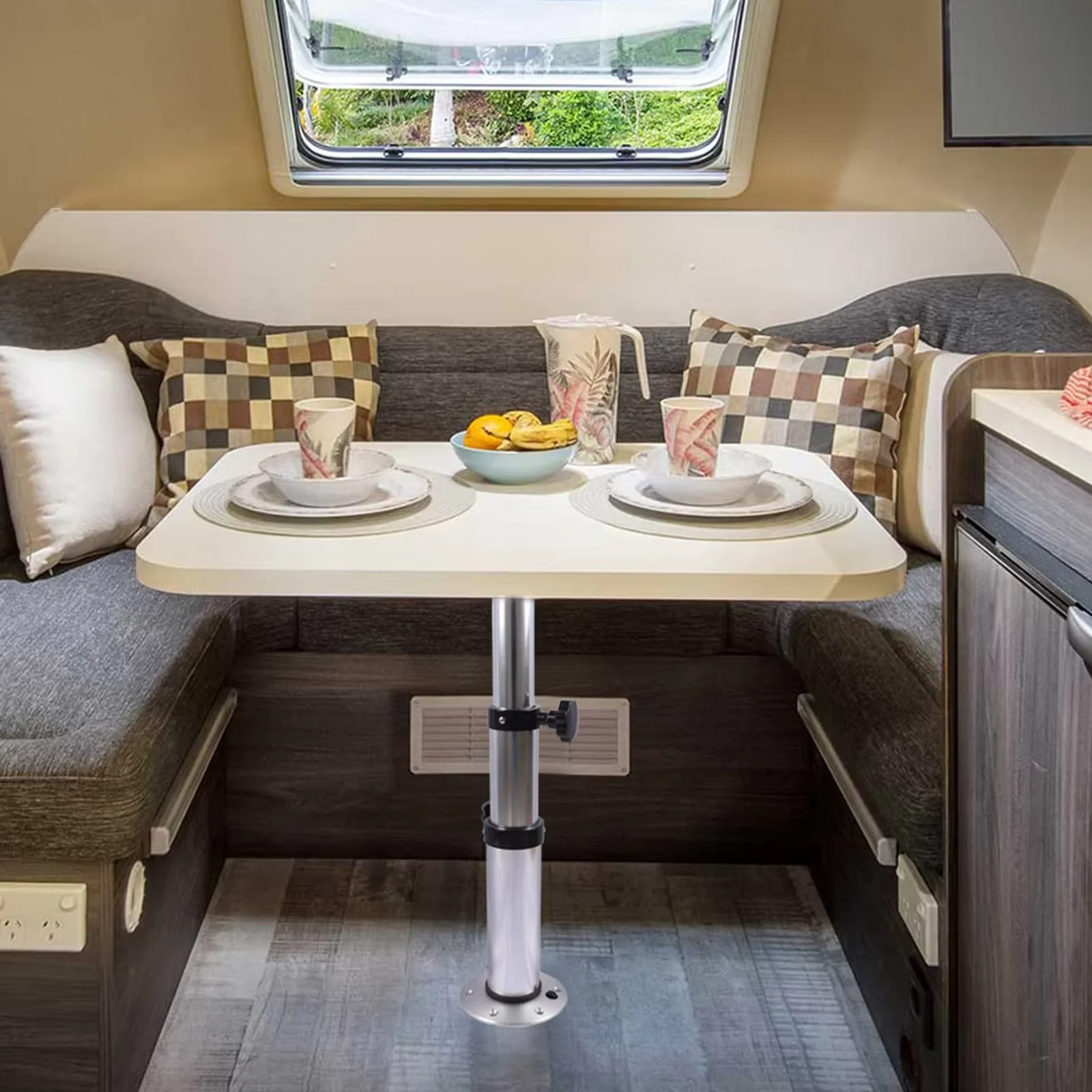 3 مستويات قاعدة طاولة قارب RV قابلة للتعديل، قاعدة دعامة أرجل طاولة RV من سبائك الألومنيوم قابلة للإزالة، ارتفاع 17-29 بوصة/42-75 سم قابل للتعديل #5