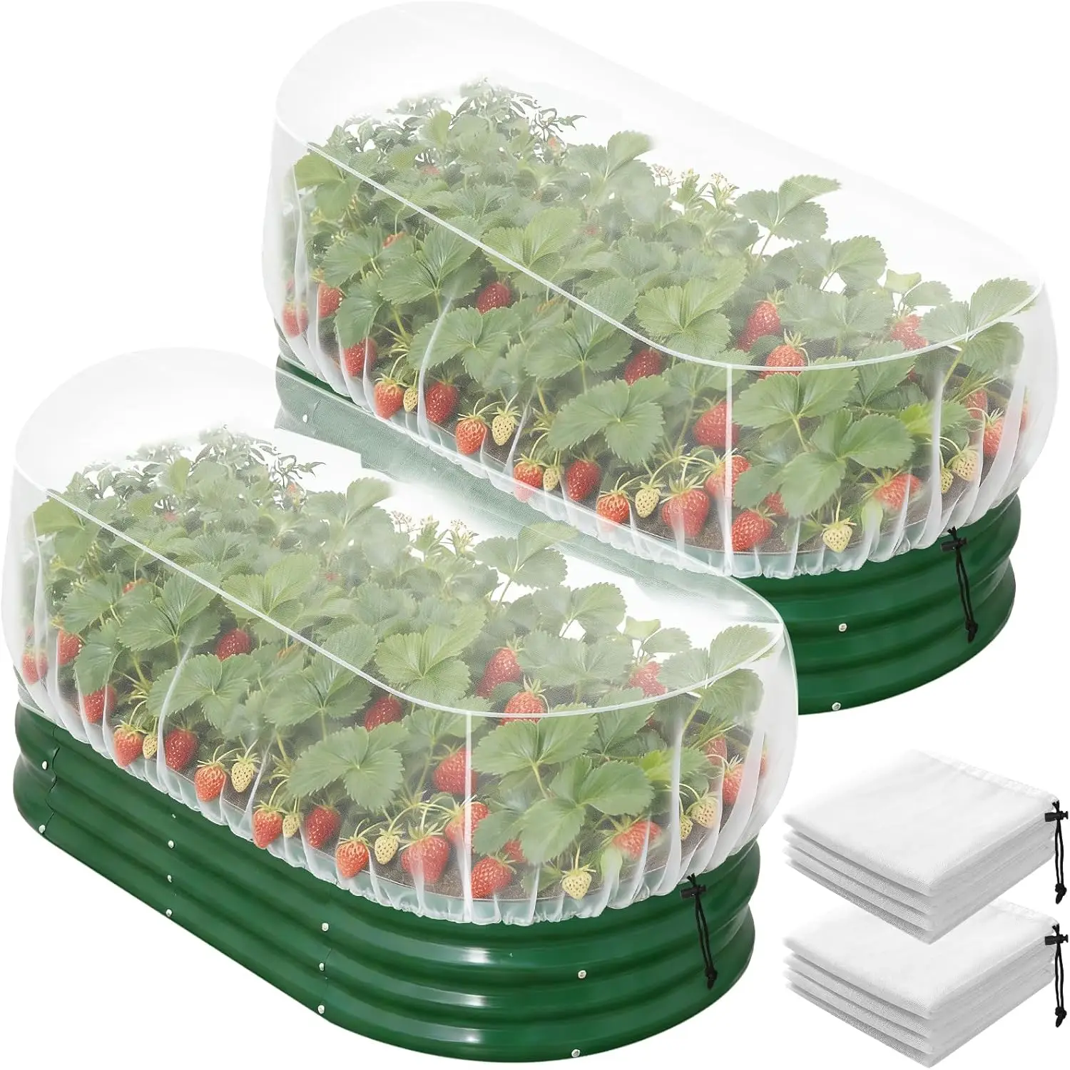 

2 шт. Сетка для сада и огорода, 4.8 x 2.2 м, защита от насекомых, птиц и вредителей для овощей, фруктов, цветов и посевов