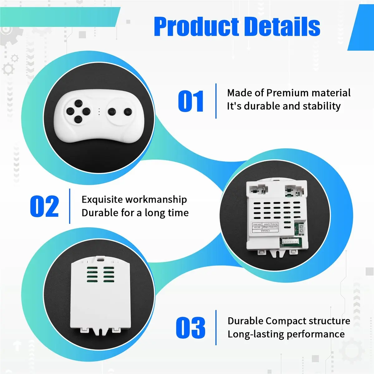 

A23G CSG4A 12V Children'S Bicycle Electric Car Remote Control Receiver Electric Vehicles Replacement Parts