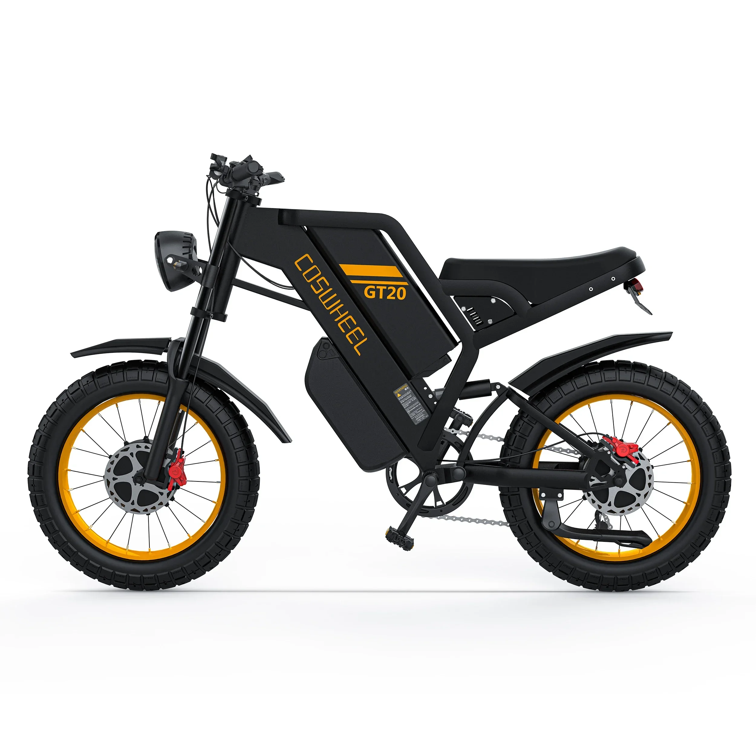 

COSWHEEL GT20 Pro Двойные двигатели Электронный горный велосипед для взрослых 48 В 25 + 15 Ач Двойные батареи Двойная подвеска 20 "Позашляховый электронный велосипед с толстыми шинами