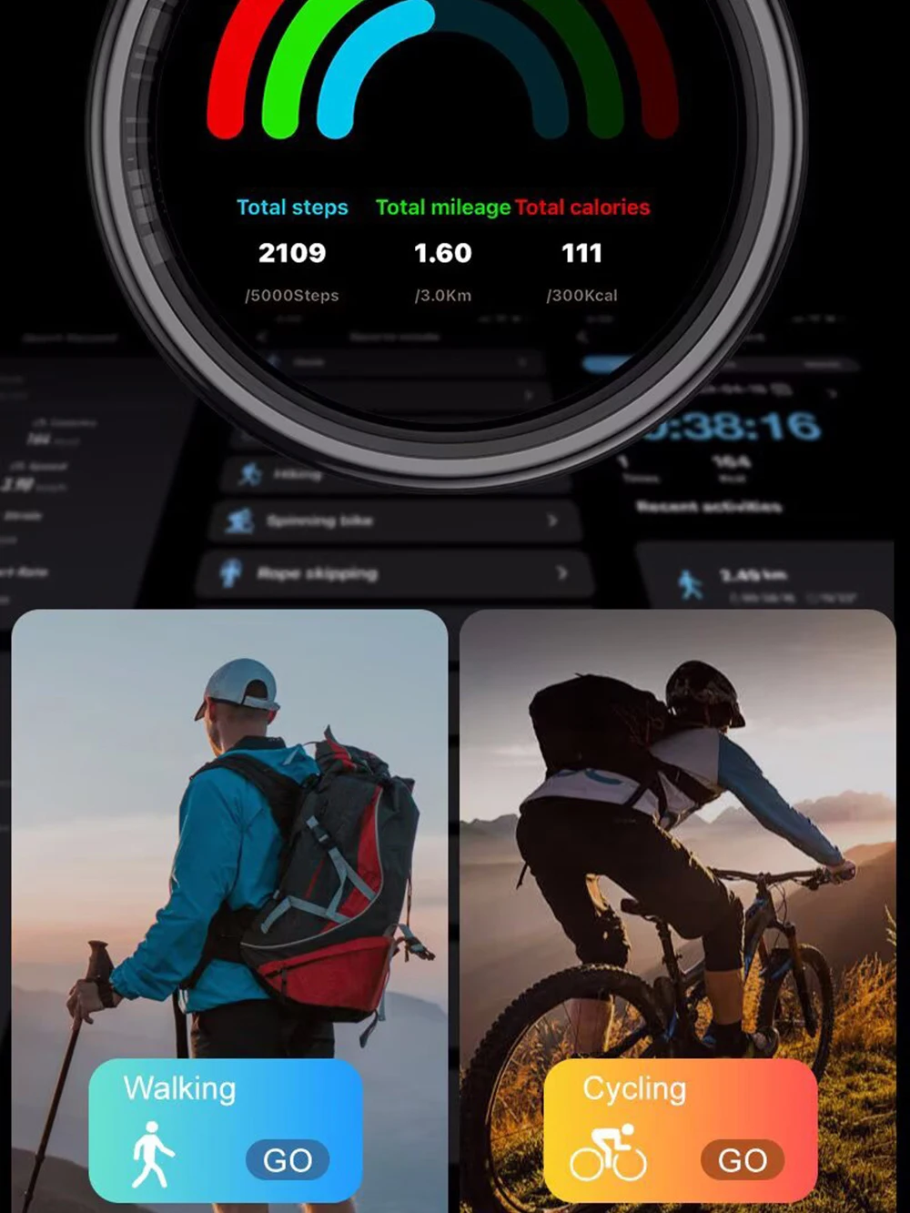 Anillo inteligente de carga inalámbrica pantalla inteligente 5ATM actividad impermeable anillos deportivos ritmo cardíaco sueño estrés gestión de la salud