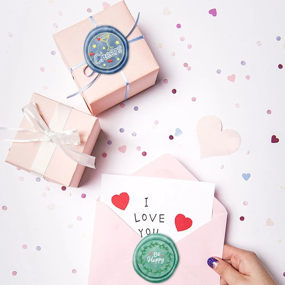 Dwarf Crystal Firework Cheer Mermaid Bear Joy Clock Wax Seal Stamp Head With Wooden Handle For Notebook Envelope Gift Card Decor