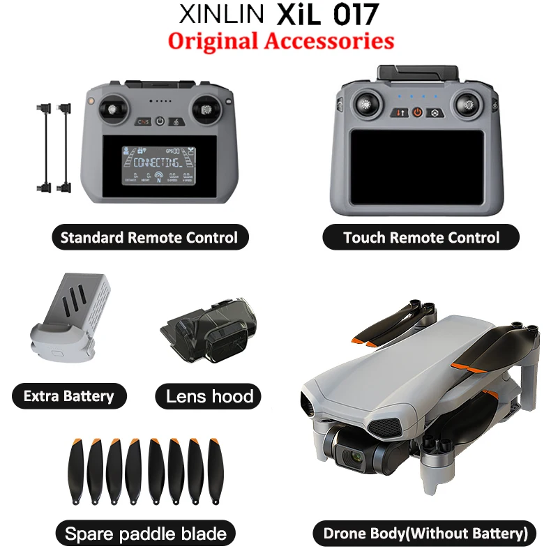 

XiL 017 Корпус дрона, нормальный или сенсорный экран, пульт дистанционного управления, оригинальный пропеллер, аккумулятор, запасная часть, игрушка, сменные аксессуары