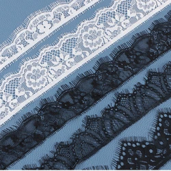 White Lace Big Eyelash Lace Mesh Cloth 6cm Black Accessories Applique Embroidery Fabric Ribbon Eyelet Lace Trim Sewing Tulle