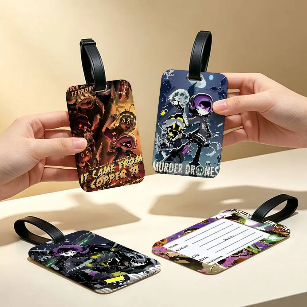 Anime Murder Drones PVC Baggage Identification Tag Anti lost Information Card Holder Travel Suitcase Name Tag