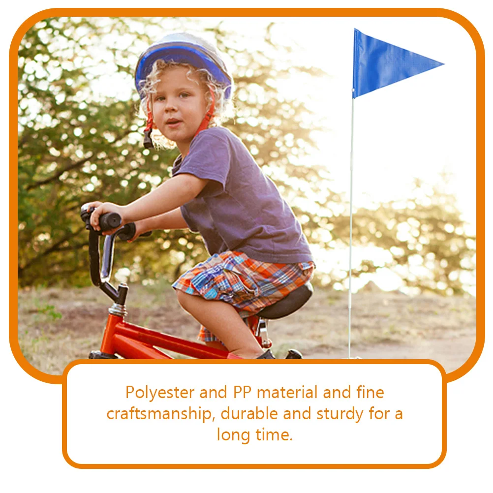 

2 set Bicycle Safety Flag Reflective Bike Flags Sturdy Polyester PP Material Easy Install Rear Rack Trailer Scooter Kart Use