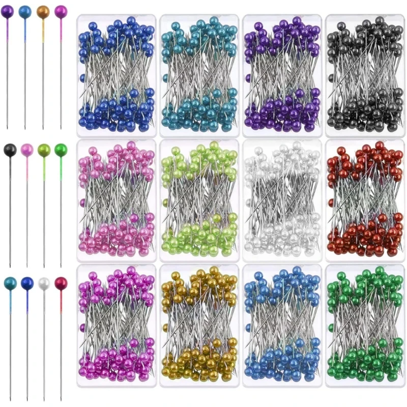 

100pcs/box Colored Round Bead Positioning Pins Big Head Needle Patchwork Pin for Fixing Positioning DIY Accessories Sewing Tool