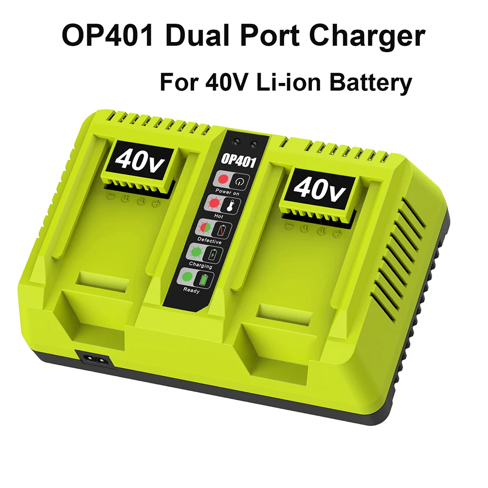 

Dual 40V OP401 Power Tool Battery Charger for Ryobi OP4015 OP4026 OP4026 OP4030 OP4050A OP4040