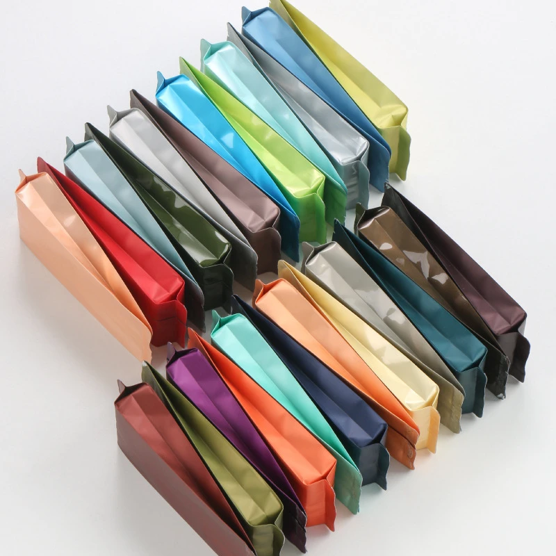 StoBag 50pcs Colorful Aluminum Foil Packaging Bag Long Small Plastic Sealing for Coffee Tea Powder Storage Pouches Portable