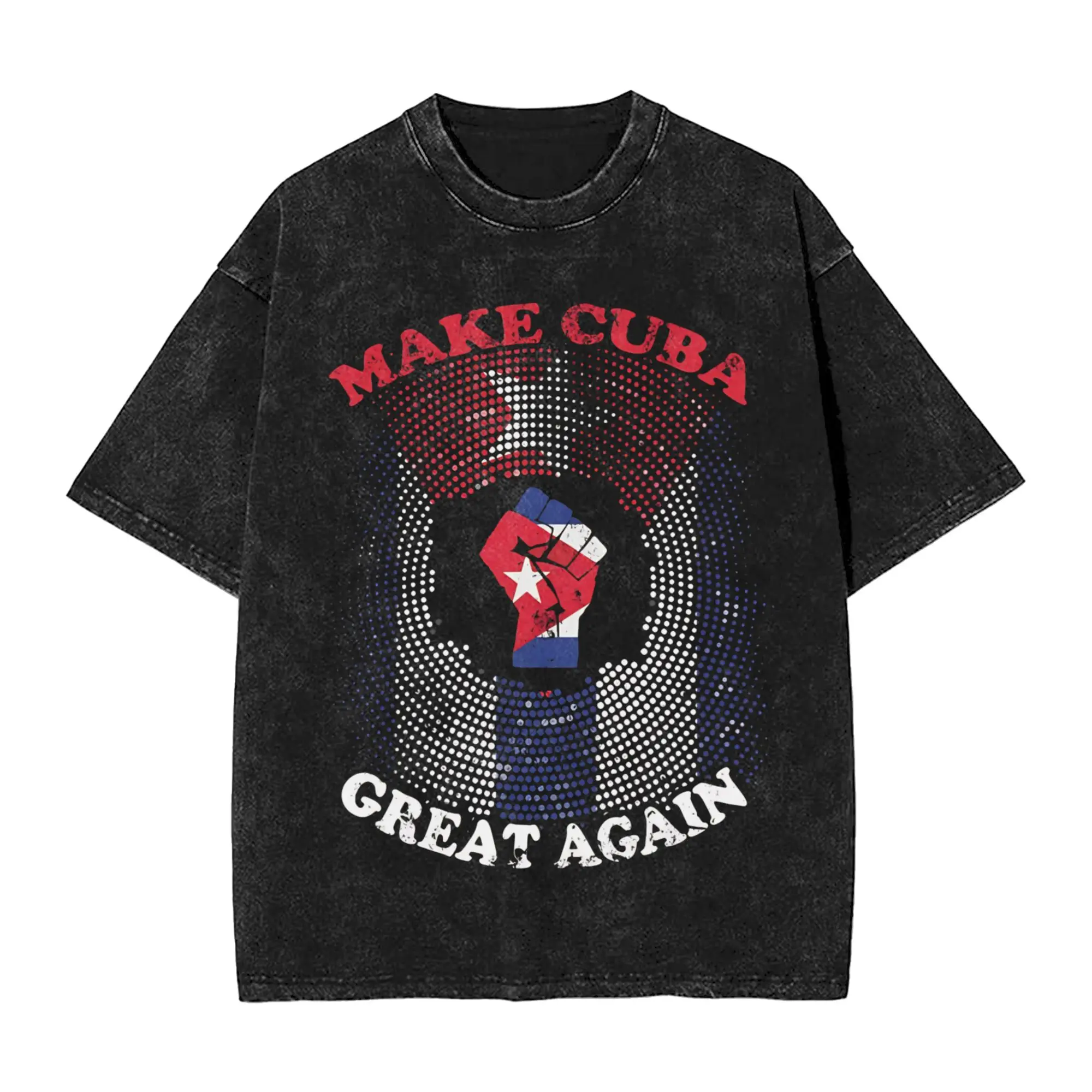 Make Cuba Great Again - SOS Cuba Outfit Washed T Shirts Men Women Streetwear Hip Hop T-Shirt Summer  Tees Tops Short Sleeve