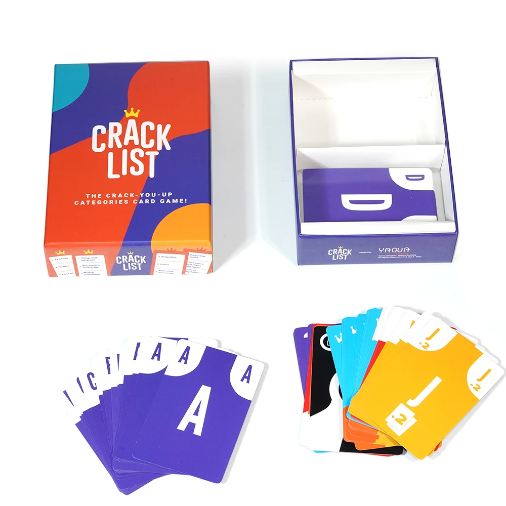 Crack List Card - The Crack-You-Up Categories Card Game 2+ Players Teens and Adults Family Board Games Best Family Party Game