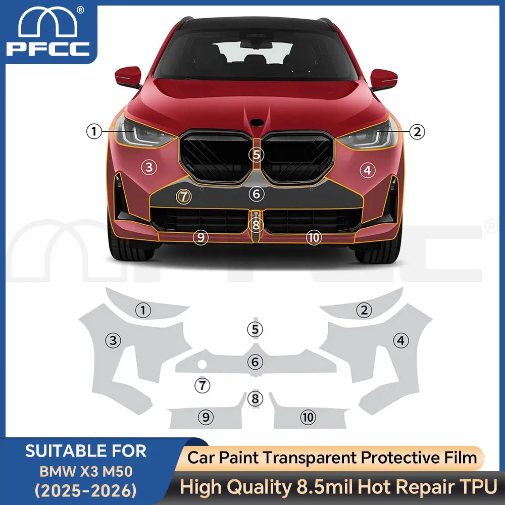 

Custom For BMW X3 M50/M Sport 30 G45 2025 Front Bumper Precut Paint Protection Film PPF Anti-scratch Exterior Transparent Kit
