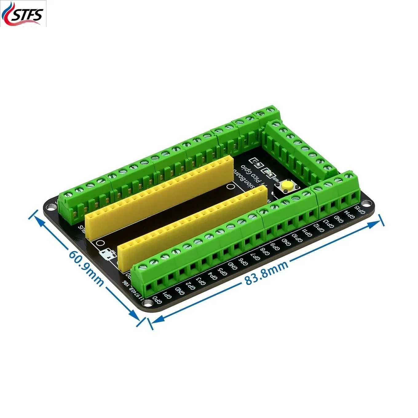 Raspberry Pi Pico Expansion Board GPIO Breakout Extension Adapter Onboard Male and Female Pins for Pico