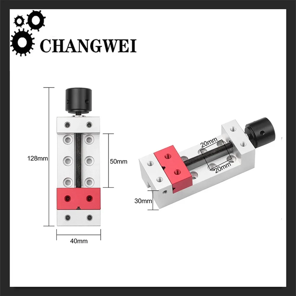50mm Mini Aluminium Flache Klemme Schraubstock Bohrmaschine Schraubstock Befestigungs Werkzeug Gravur Schraubstock Für CNC Bearbeitung – Detail 2