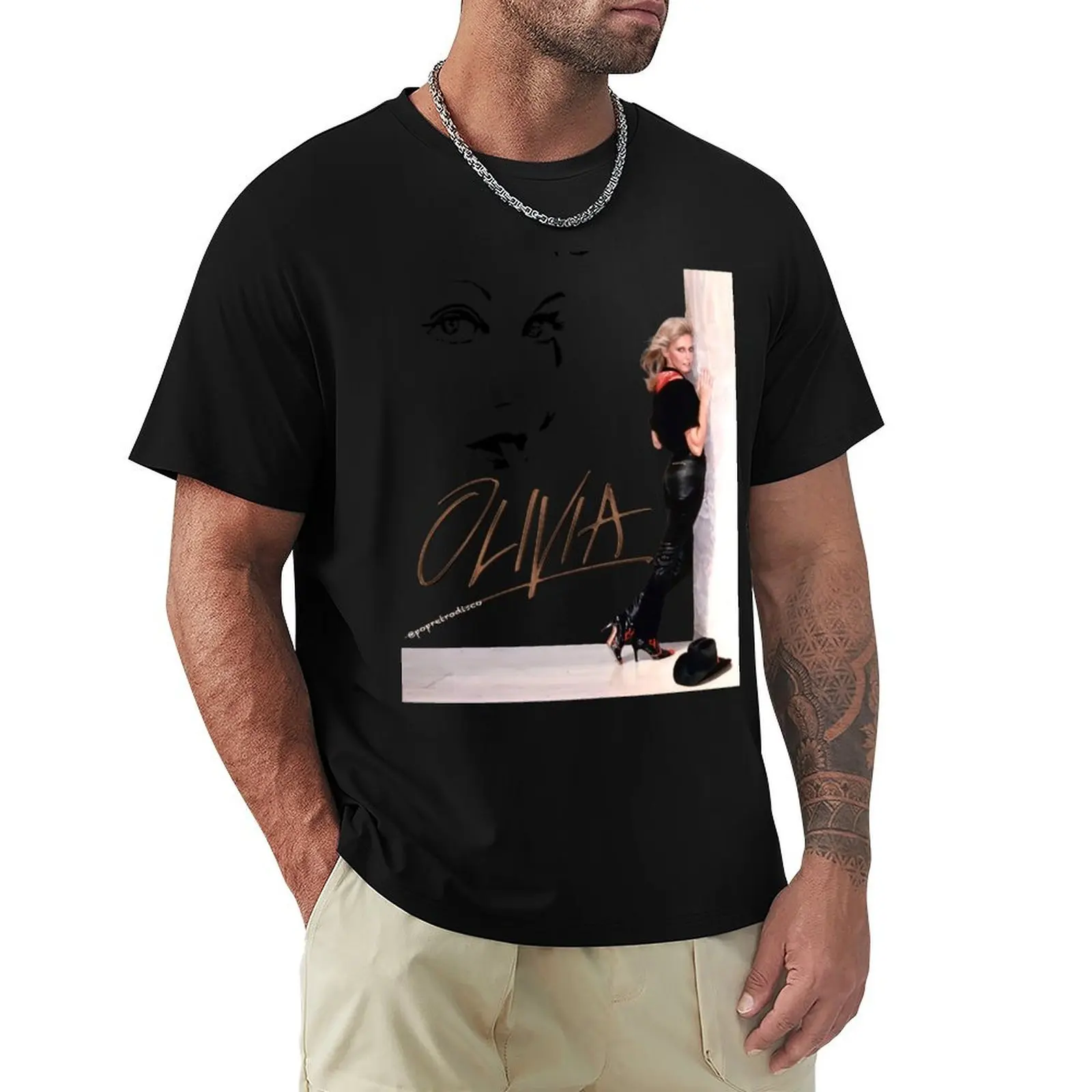 

Olivia Newton-John - Totally Hot - Forever Livvy - Designed by PopRetroDisco T-Shirt man clothes designer shirts men clothes