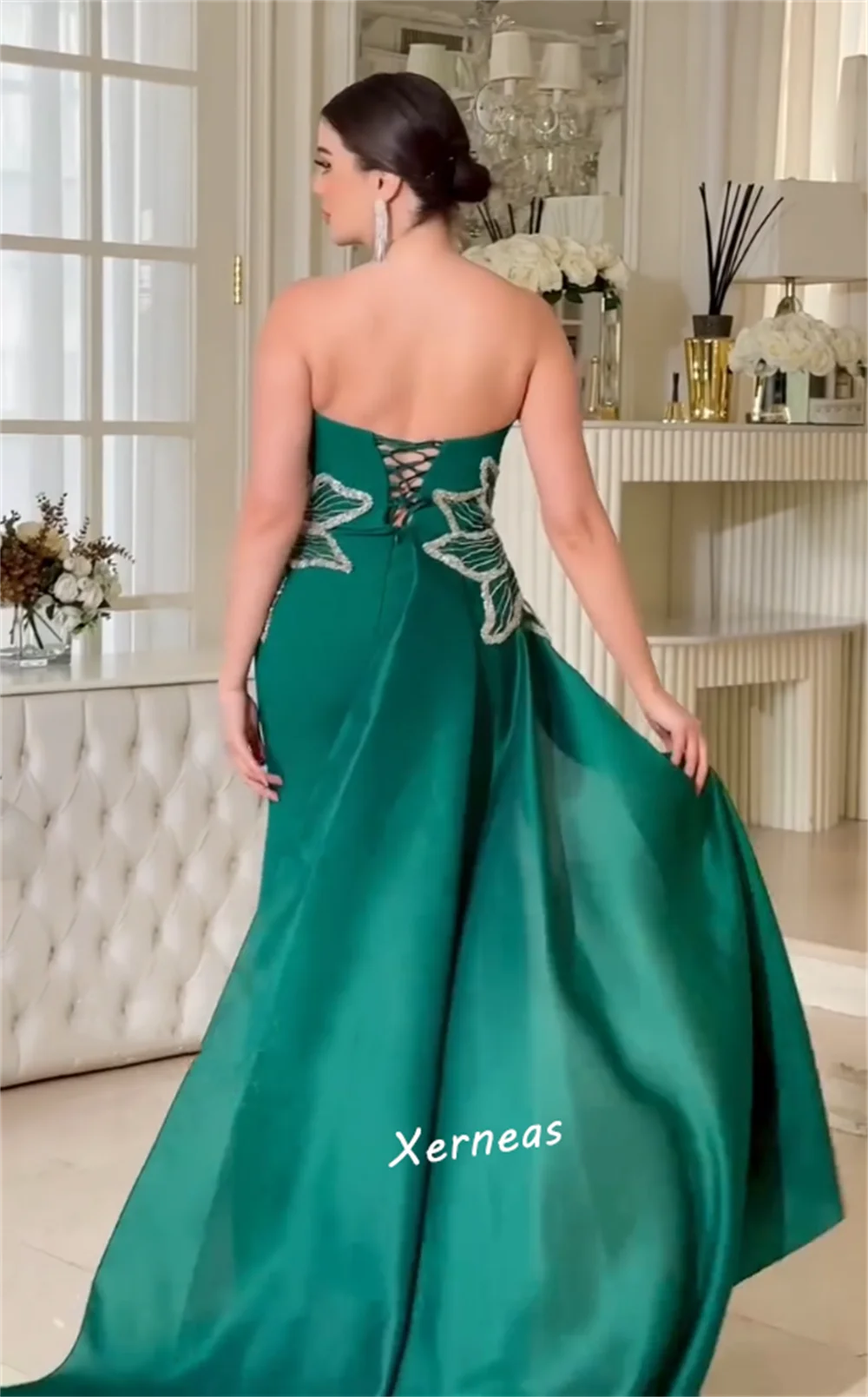 Gaun Acara Dipesan Lebih Dahulu Panjang Lantai Selubung Tanpa Tali Berpayet Glitter Kustom Gaun Malam Mewah Wanita Formal Elegan