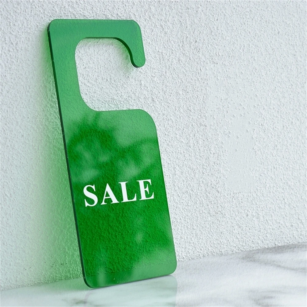 Clear Green Acrylic Sale Sign Hanger