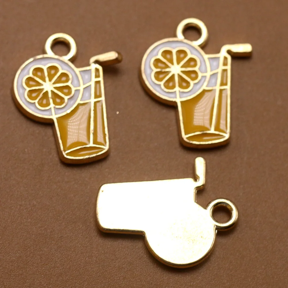 10 szt. Kreatywnych zawieszek ze stopu w kształcie cytryny do samodzielnego tworzenia breloków, torebek, naszyjników i akcesoriów do wyrobu biżuterii.