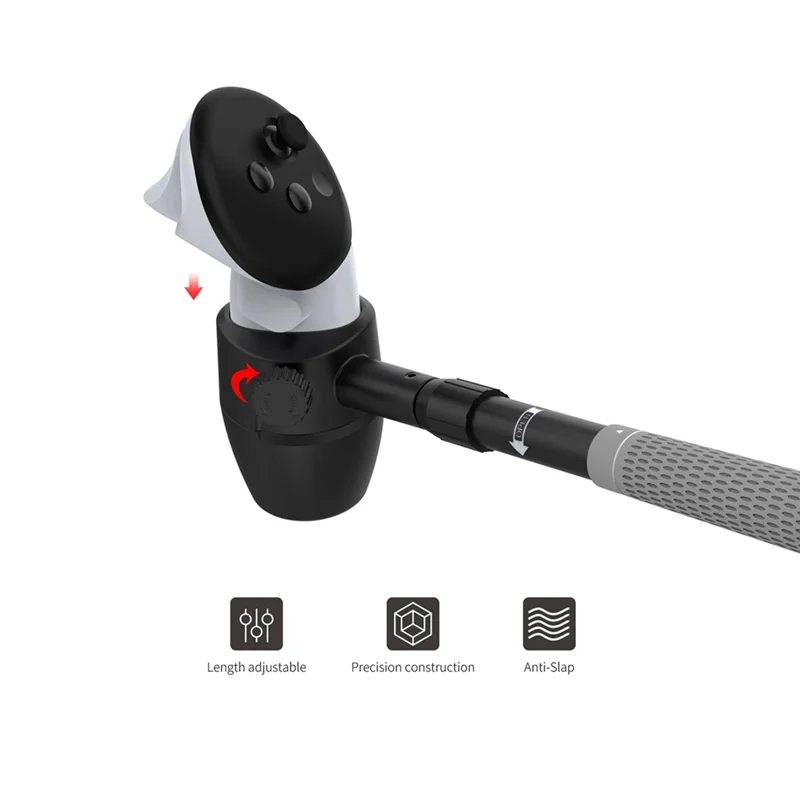 Reliablevr Golf Club Handle Grip Attachment Non-Slip VR Golf Club Grip 80 Degree Keep Tracking For Meta Quest 3S/Quest 3/Quest 2