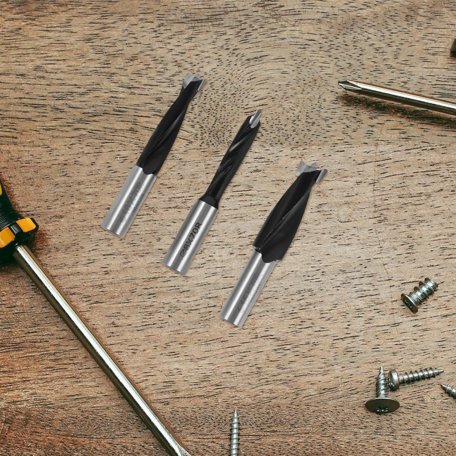 

3pcs Drill Bits High Drill Wood Splitter Bit Hardness Splitting Counterbore Boring Tools for Small Drills Wood Metal