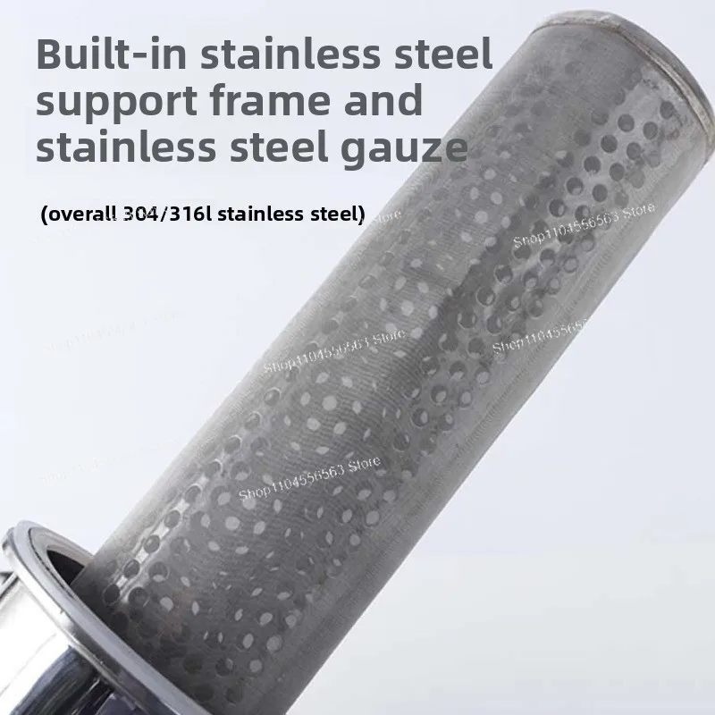 304 Stainless Steel Sanitary Inline Pipe Filter, Filter Cartridge & Screen, Solid-liquid Primary Separator