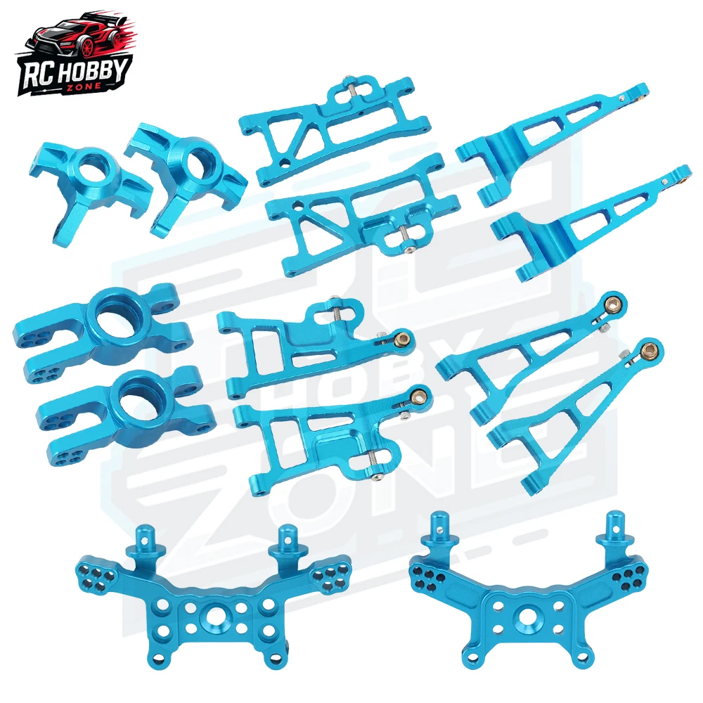 

CNC MJX 14210 14209 Metal Steering Cup Upper Lower Swing Arm Set Shock Tower Bracket Body Post RC Car Upgrade Spare Part(8 Set)