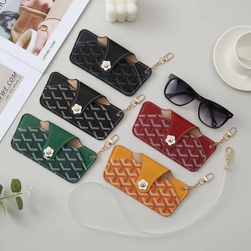 

Portable Vintage Handmade PU Leather Eyewear Bag Lanyard Sunglasses Eyewear Storage Case Shoulder Strap Sunglasses Storage Bag