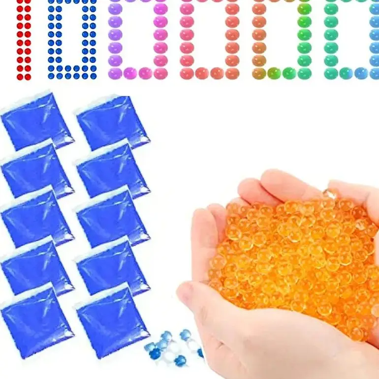 Gel Balls Beads Splat Gun Blaster 7-8 mm Refill Ammo Bullet for Orbeez Ball Gun Growing Gel Water Beads Supplies Blue Mix