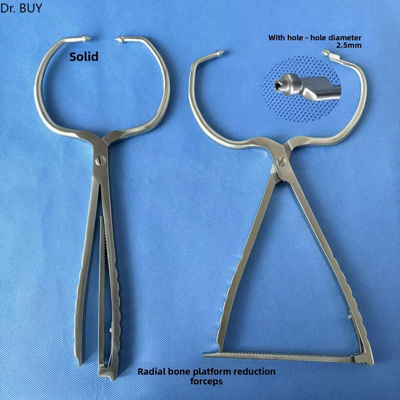 Tibial plateau reduction forceps- orthopedic reduction device with guide hole -Vigorously pressurized tibial reduction