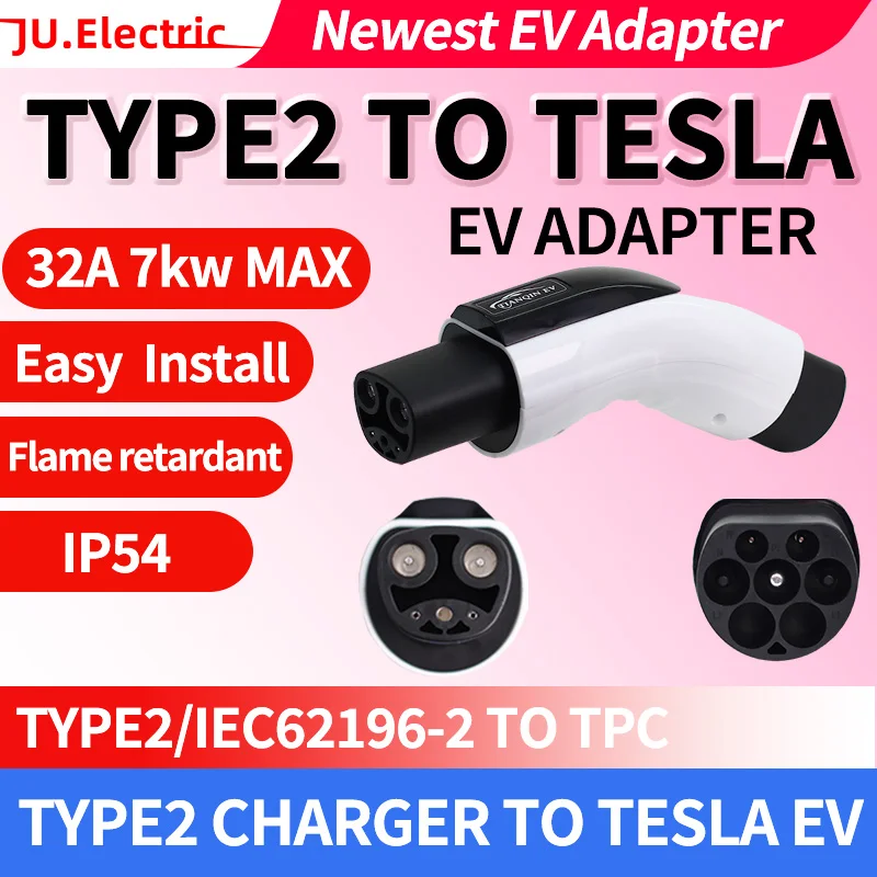 

TYPE2 to TESLA EV Adapter Electric Vehicle Charger Connecter for 16A/32A TYPE2 Charger to TESLA Electric Car Adapter