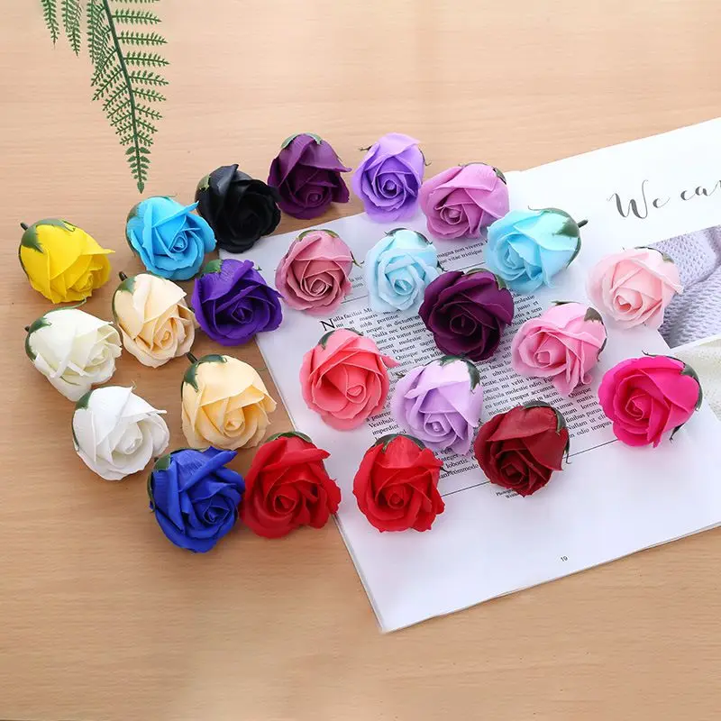 20/40pcs Artificial Roses Fragrant Eternal Flowers Soap Home Room Decora Wedding Wreath Bridal Bouquets Diy Gift Candy BoxGarden