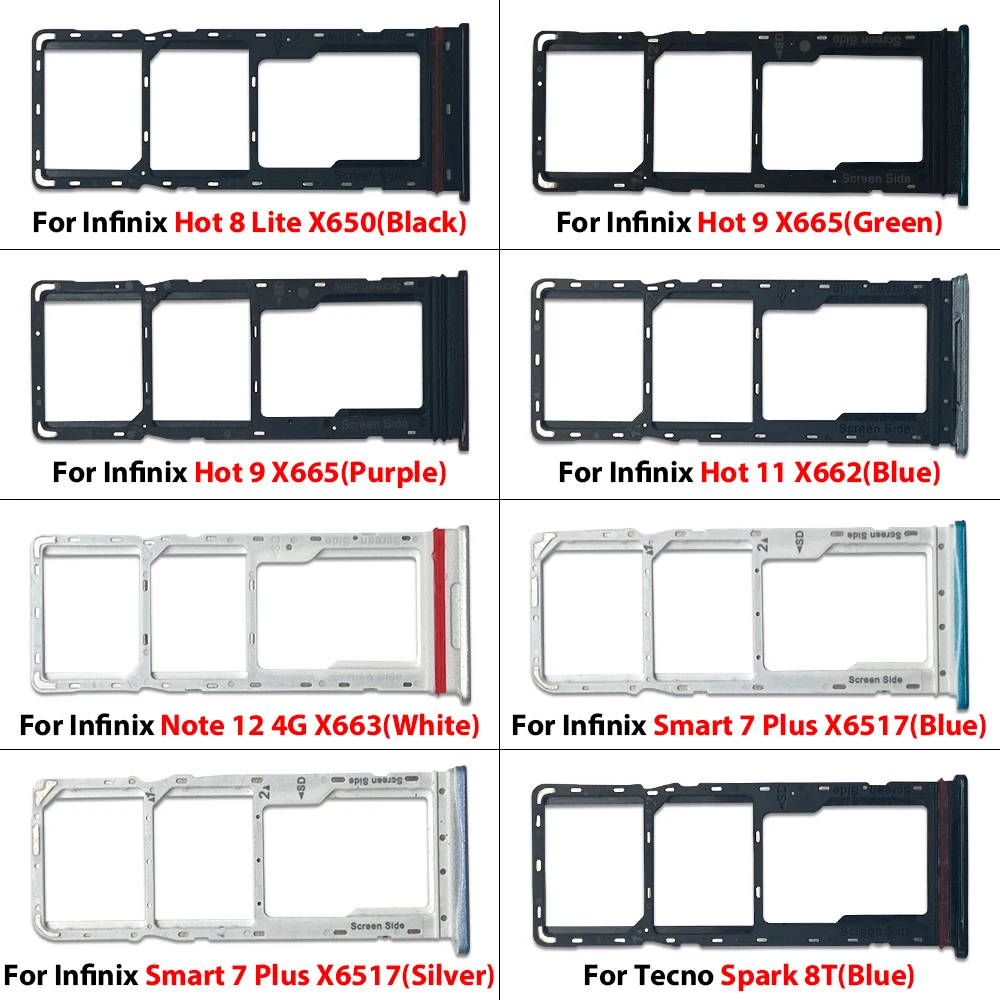 الهاتف المحمول الجديد الجانبي بطاقة SIM صينية رقاقة فتحة حامل جيب ل انفينيكس الساخن 8 لايت 9X665 11X662 20 5G نوت 12 4G الذكية 7
