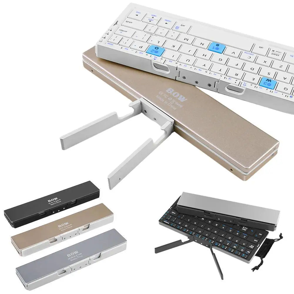 hb199-折りたたみ式-bluetooth-キーボード-ブラック-グレー-ユニバーサル-apple、android、タブレット電話用