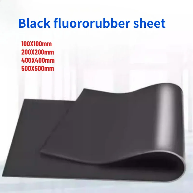 

1Pcs Thick 1/1.5/2/3/4/5/6/8mm FKM Rubber Plate Black Fluorine Rubber Sheet Oil Heat Corrosion Acid Alkali Resistance Seal Mat