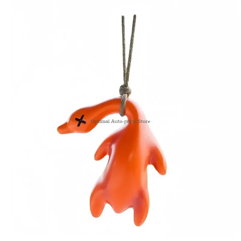 

Adorable Roast Duck Car Charm Color Changing Rearview Mirror Decoration Ornament Suitable For Car Mirror Or Home Display