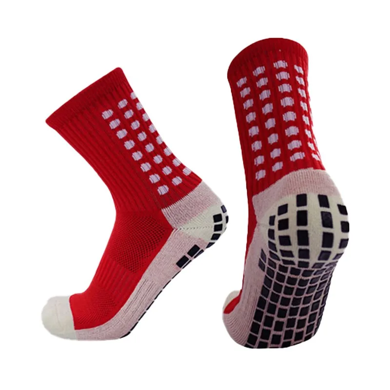 High Quality Anti Slip Soccer Socks Adults Kids Non Slip Suction Grip Socks Sport Football Baseball Towel Bottom Mid Tube Socks