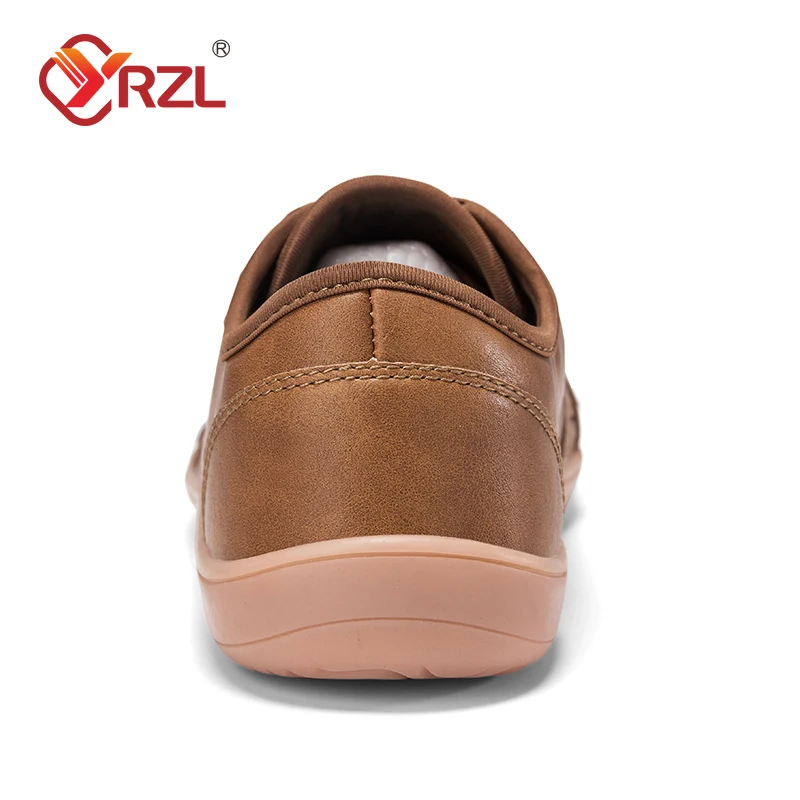 YRZL Minimalist Shoes for Men Wide Toe Barefoot Zero Drop Shoes Casual Artificial Leather Lightweight Walking Sneakers - Image 4