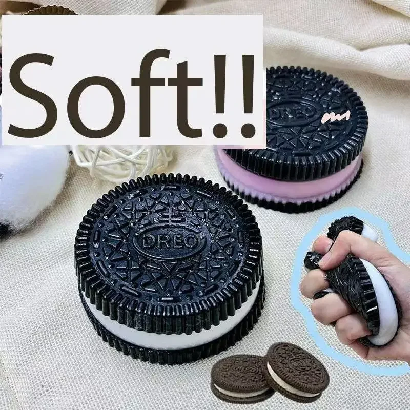 Caliente textura pegajosa suave silicona Kawaii Oreo juguetes antipresión juguete de descompresión de rebote lento reducir el estrés juguetes para niños