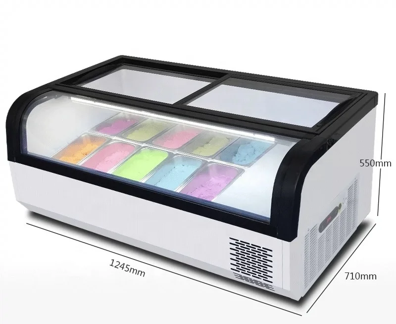Desktop Ice Cream Display Cabinet Commercial Thick Cut Fried Yogurt Display Cabinet Hard Ice Cream Frozen Display Cabinet