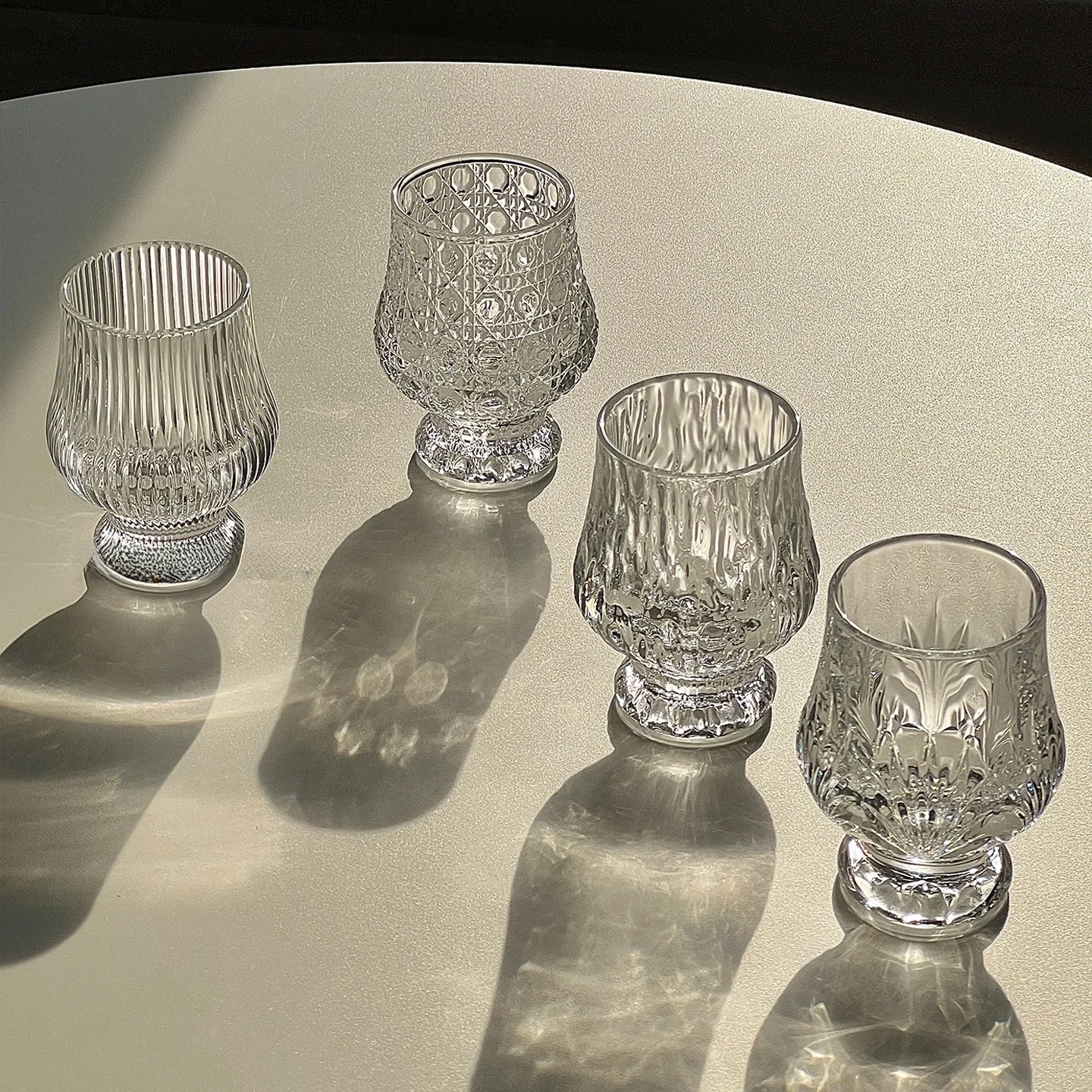 Premium Glass Tasting Cup Whiskey Snifter Tulip Cup Foreign Liquor Sweet Wine  Nordic Style Pure Color Beverage Cup