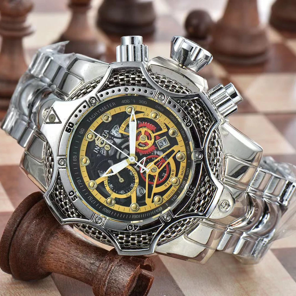 2023 Autumn New Watch Men\'s Quartz Watch Large Plate Multifunctional Alloy Strap Waterproof Casual Fashion Quartz Watch
