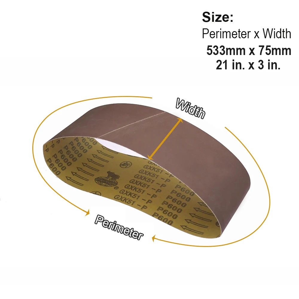 1ชิ้น533x7 5มม.สายลับมีด21X3 "Sanding Band P40-P800สำหรับไม้นุ่มโลหะขัด